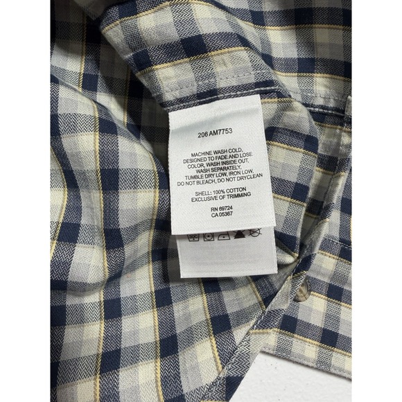 Columbia XCO Button Down Shirt Mens Medium Navy Plaid Long Sleeve Outdoor - Picture 6 of 10